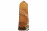 3.55" Polished, Banded Honey Calcite Obelisk  - #187464-1